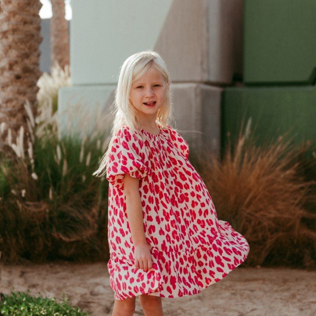 Pink Leopard 
Amelia Kids Dress