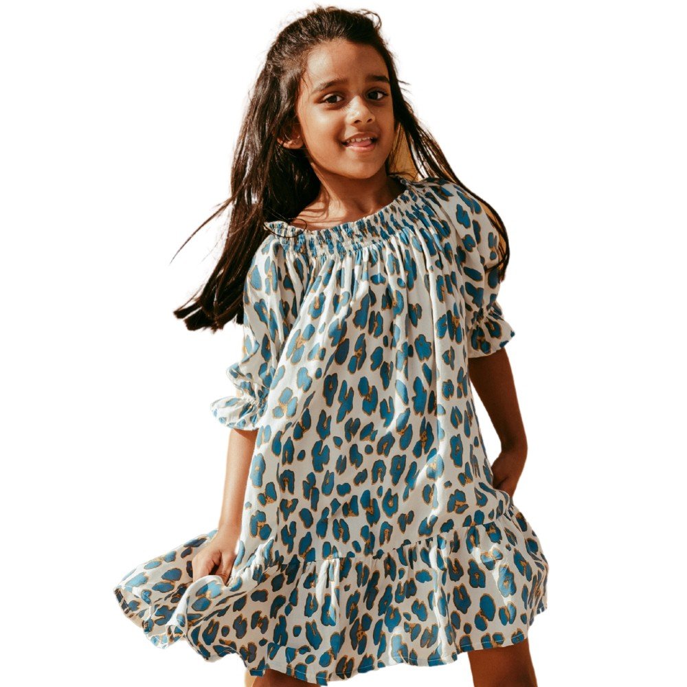 Blue Leopard 
Amelia Kids Dress