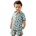 Blue Leopard Two 
Piece Kids Outfit