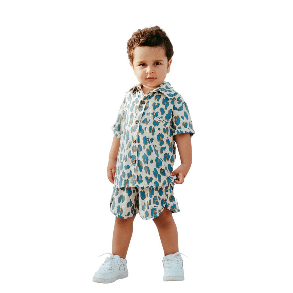Blue Leopard Two 
Piece Kids Outfit