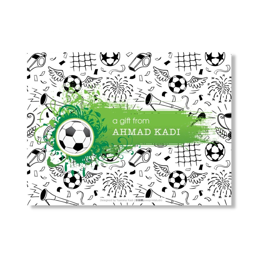Customizable Kids 
Note Cards: Football