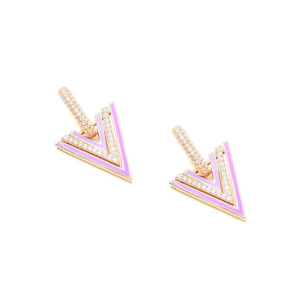 Triangle Baby 
Purple Earrings