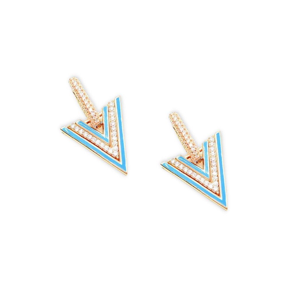 Triangle Baby 
Blue Earrings