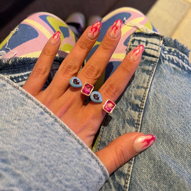 Pink & Blue 
Peary Ring