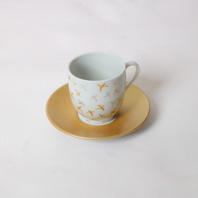 Set of 6 Bird 
Porcelain Coffee Cups