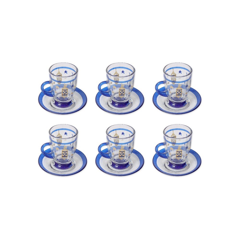 Set of 6 Lantern 
Glass Tea Cups