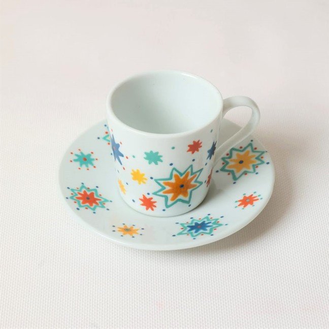 Set of 6 Stars 
Porcelain Coffee Cups