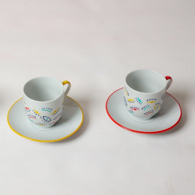 Set of 6 Wink 
Porcelain Coffee Cups