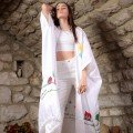 Byblos II: White 
Long Linen Abaya