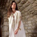 Baskinta: Long 
White Crepe Abaya