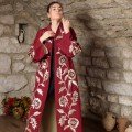Rabat: Burgundy 
Long Silk Abaya