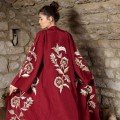Rabat: Burgundy 
Long Silk Abaya