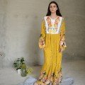 Mosul: Embroidered 
Mustard Yellow Dress