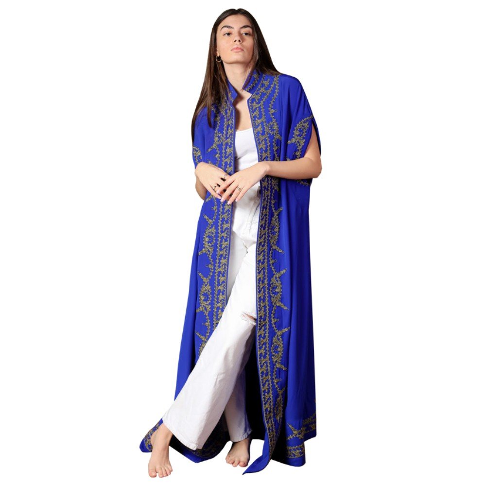 Fes: Blue Long 
Crepe Abaya