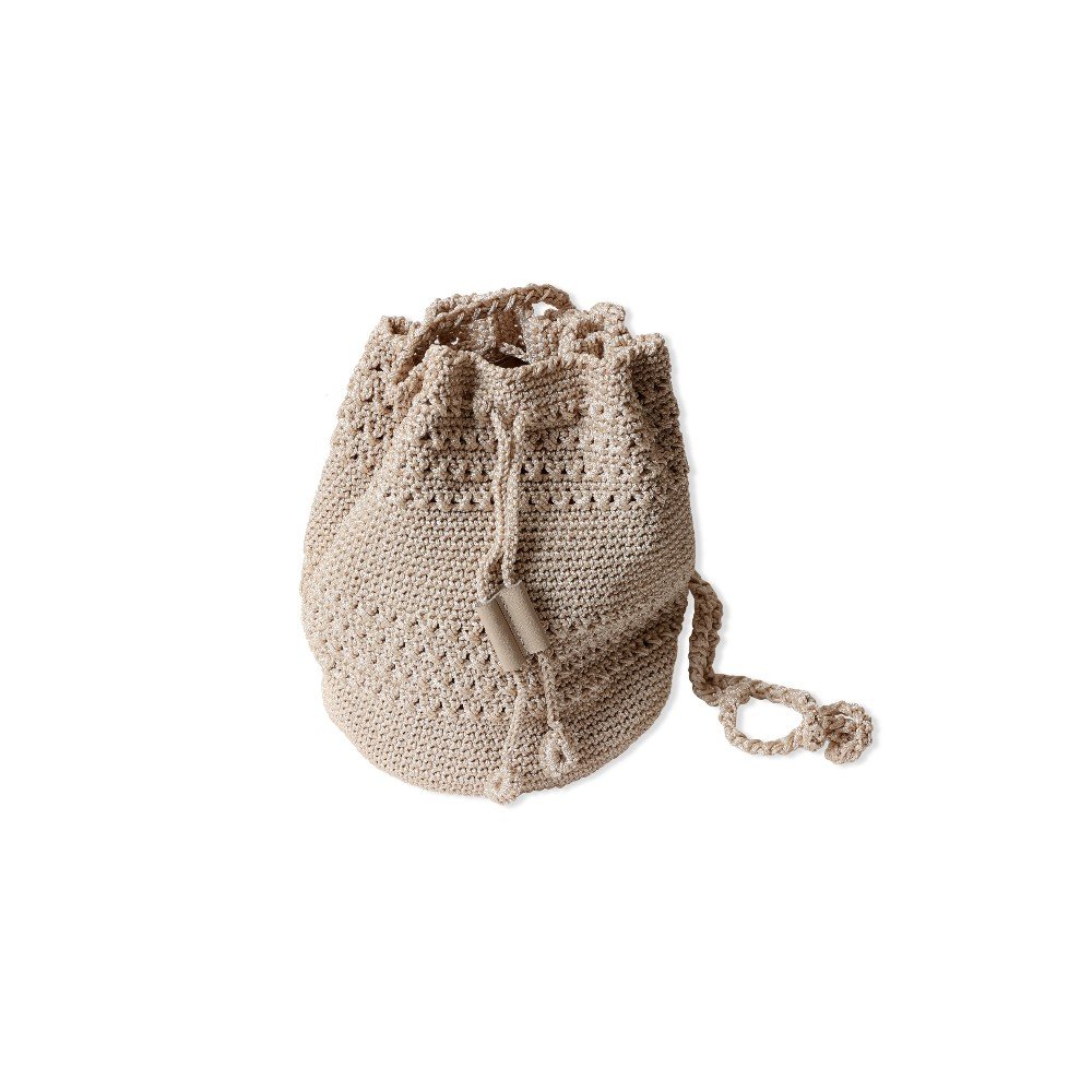 Beige Crochet 
Bucket Bag