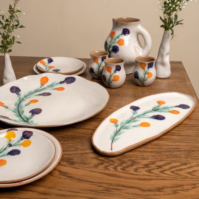 Blossom Cloves Ceramic 
Long Serving Plate