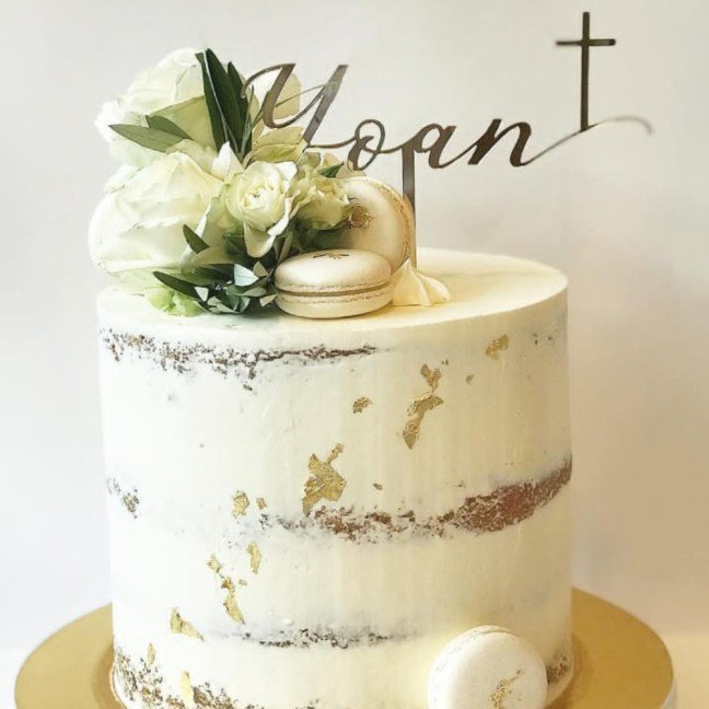 Custom Name With 
Cross Cake Topper