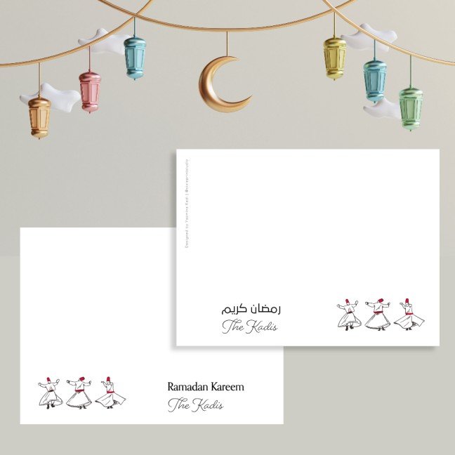 Customizable Ramadan Note 
Cards: The Sufi Dancers