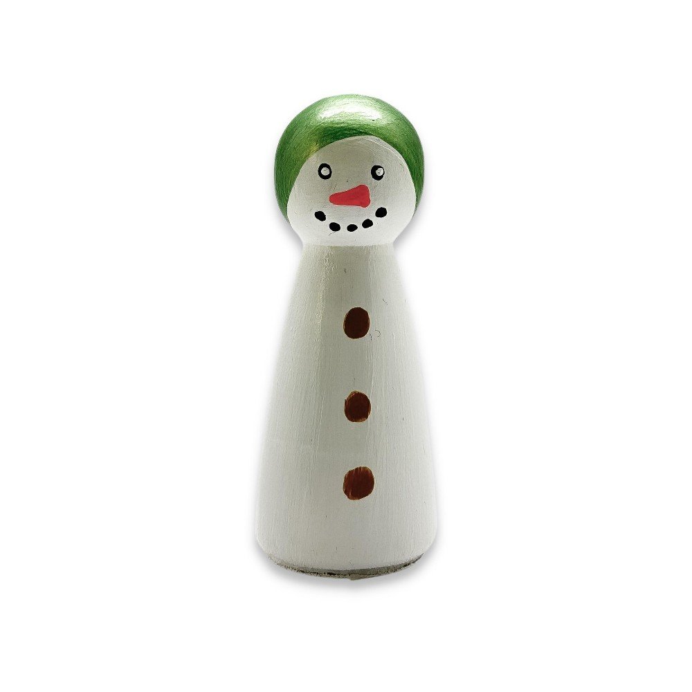 Green Beanie 
Snowman Peg
