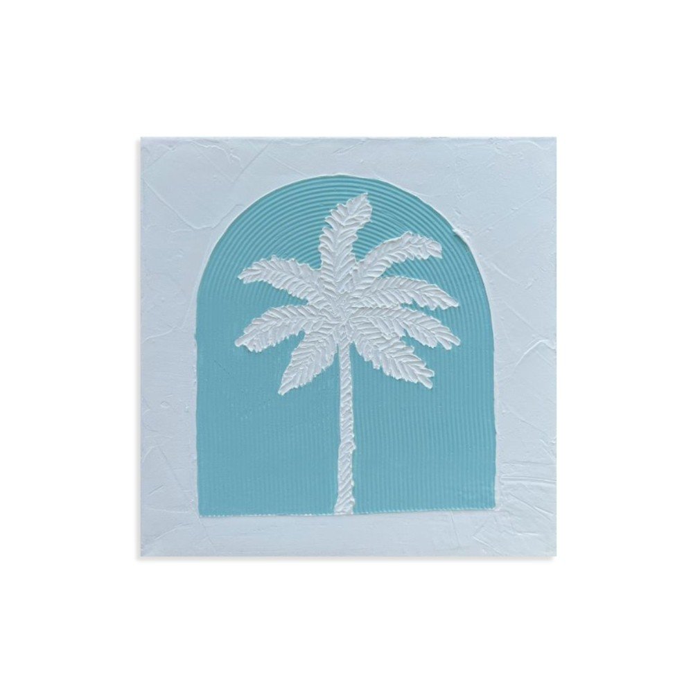 Textured Palm 
Wall Art in Mint