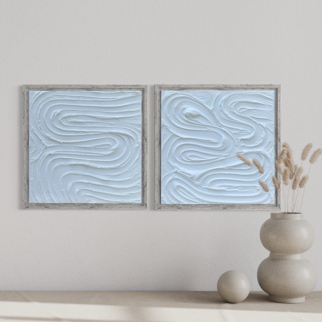 Set of 2 Swirls 
Textured Wall Art