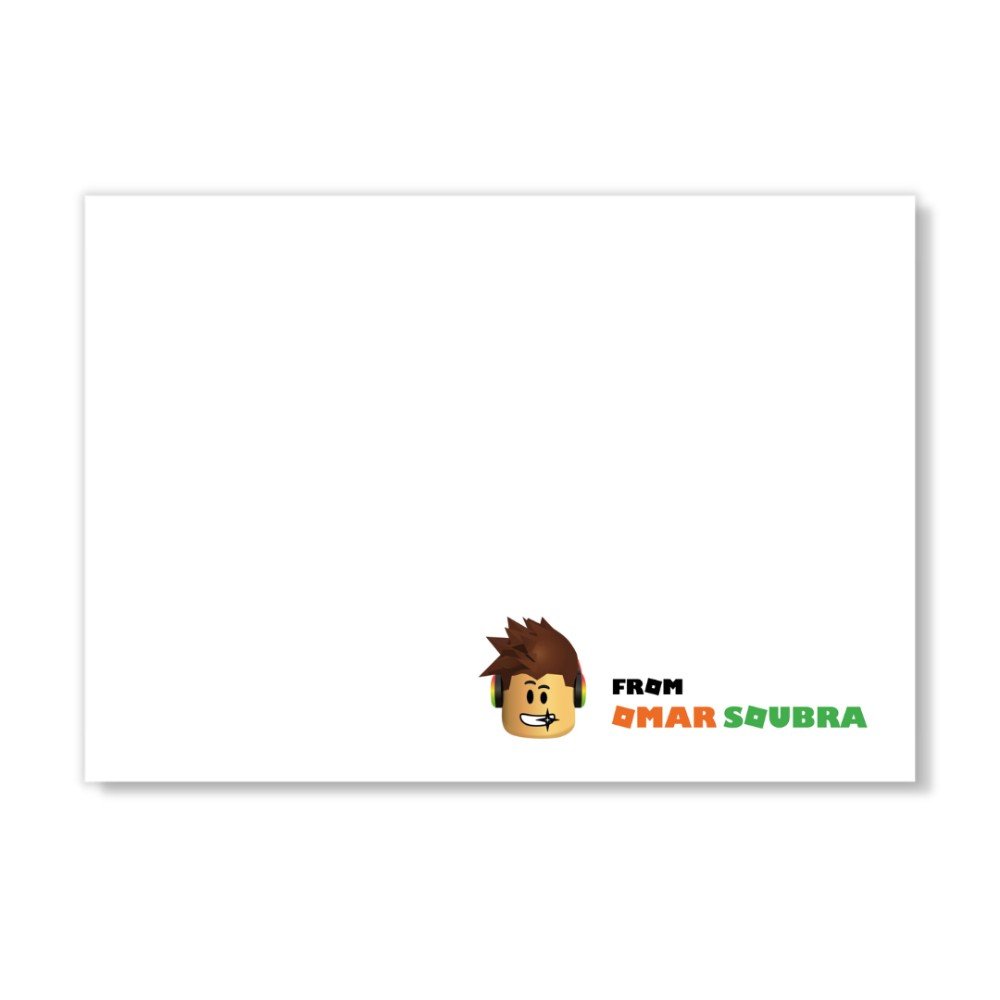 Customizable Kids 
Note Cards: Roblox