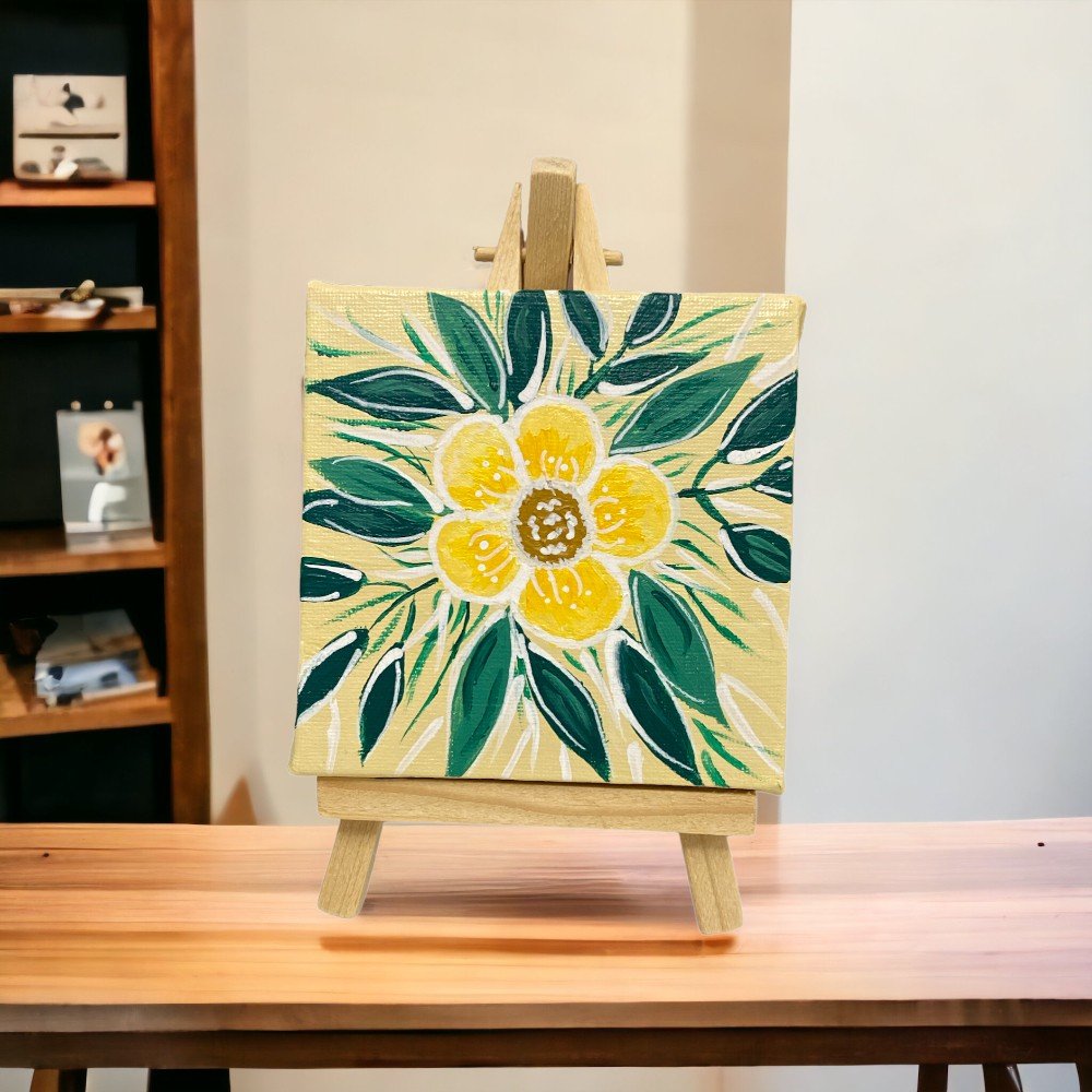 Yellow Flower 
Mini Painting
