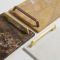 Verde Guatemala marble board with brass handles