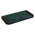 Verde Guatemala marble board with wooden handles