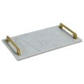 Carrara marble board 
with brass handles