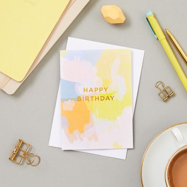 Greeting card: Happy 
Birthday, Abstract