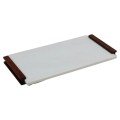 Carrara marble board 
with wooden handles