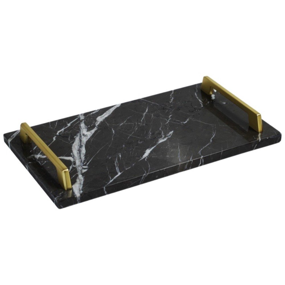 Pietra Grey marble board 
with brass handles
