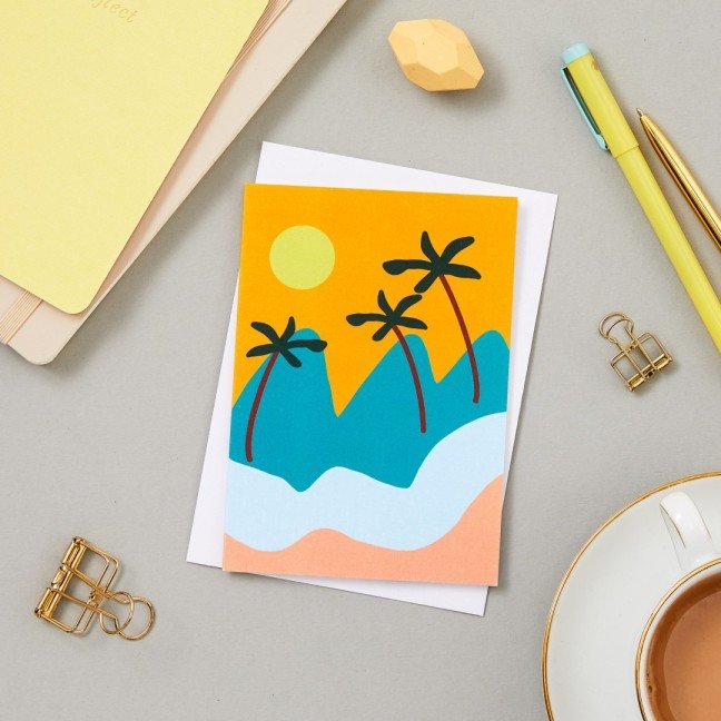 Greeting card: 
Sunshine & Palm trees