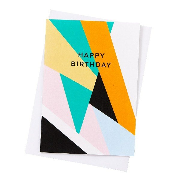 Greeting Card: Happy 
Birthday, Abstract Overlap