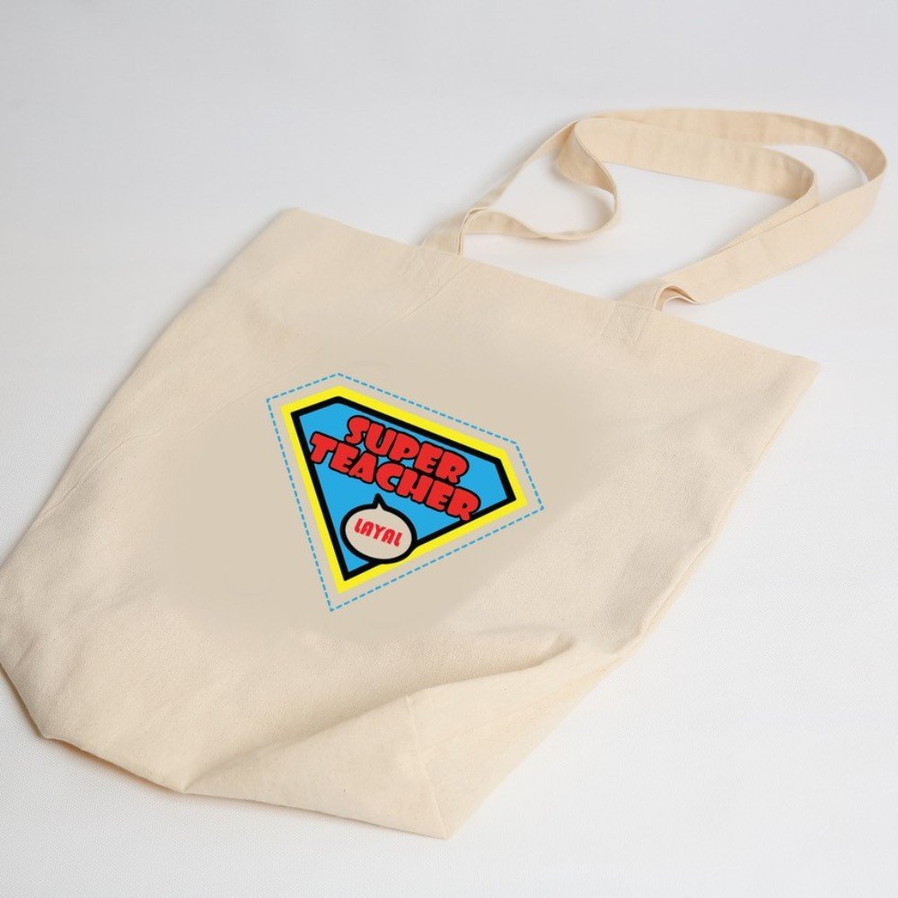 Customizable Super 
Teacher Tote Bag