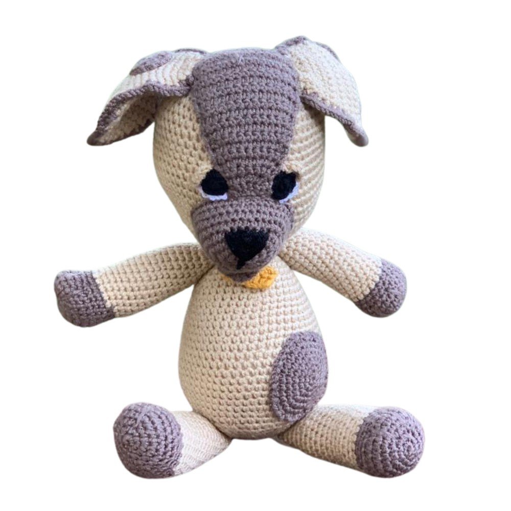 Grey & Beige 
Dog Crochet Toy