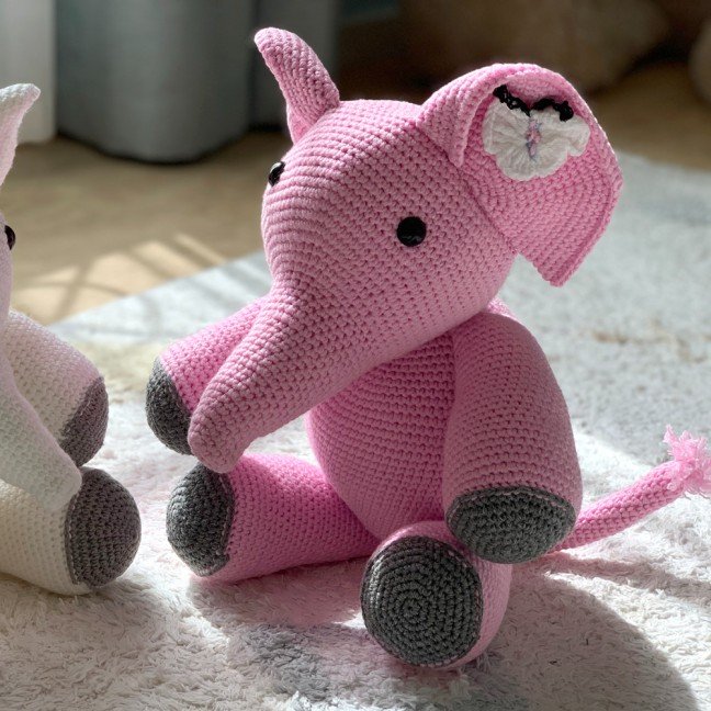 Pink Elephant 
Crochet Toy