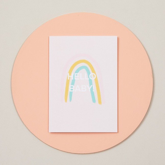 Greeting Card: 
Hello Baby Rainbow