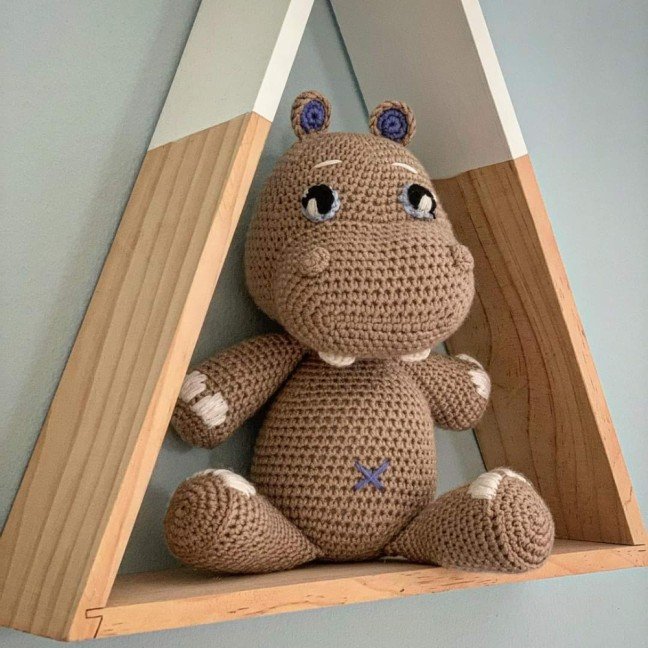 Brown Hippo 
Crochet Toy