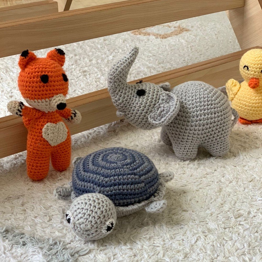 Mini Grey Elephant 
Crochet Toy