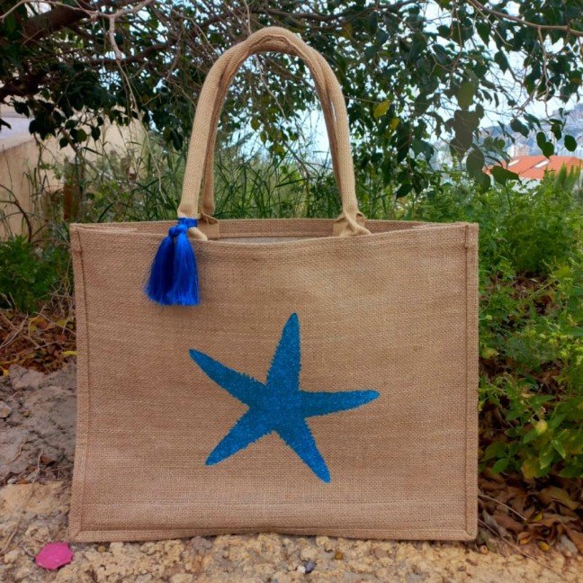 Blue Starfish 
Beach Bag