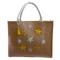 Gold & Silver Embroidered 
Stars Beach Bag