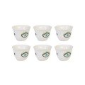 Set of 6 Soft Eye Porcelain Shaffe Coffee Cups