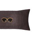 Embroidered black & pink lamé sunglasses cushion