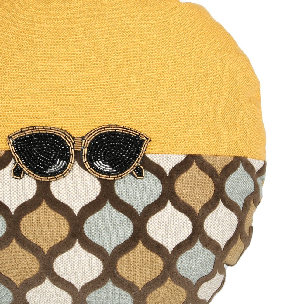 Embroidered vintage patterned canvas sunglasses cushion