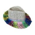 Rainbow Fringe 
Raffia Hat