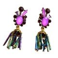 Dark Orchid Purple 
Crystal Earrings