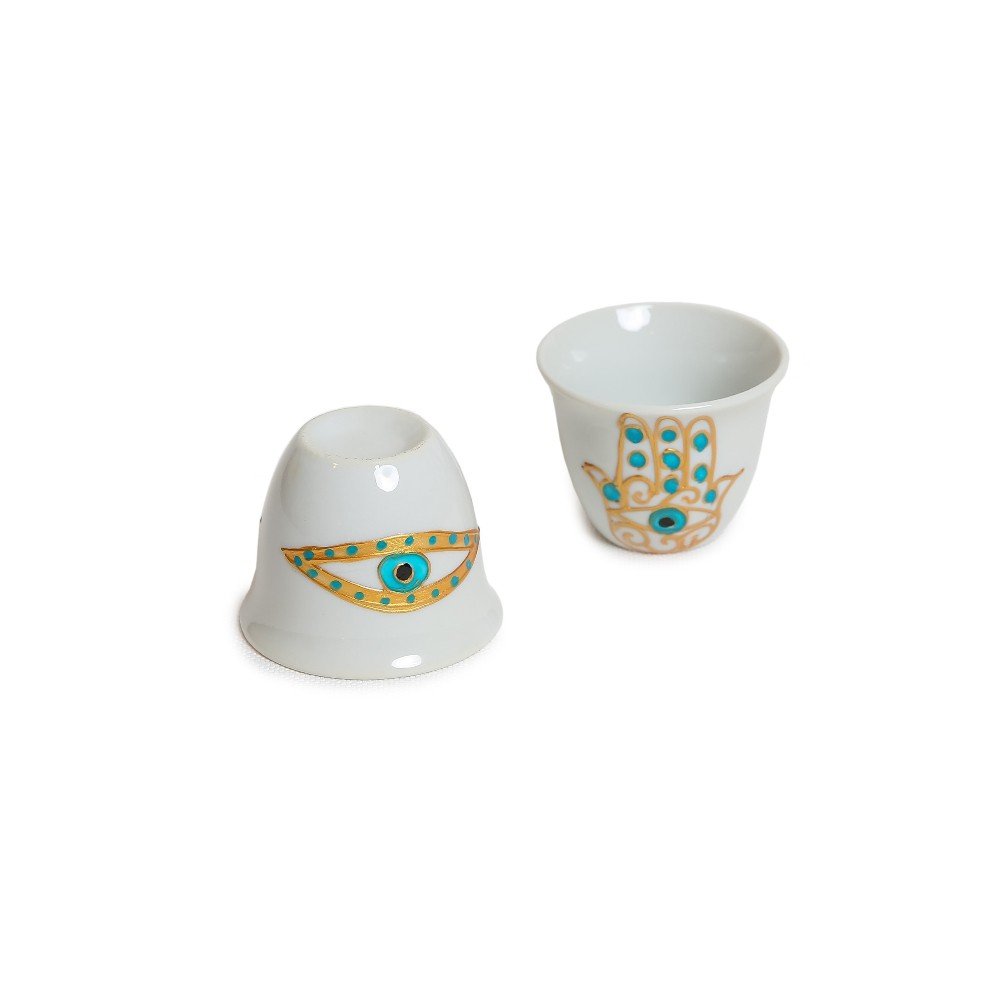 Set of 6 Kaf Fatima 
Porcelain Coffee Cups
