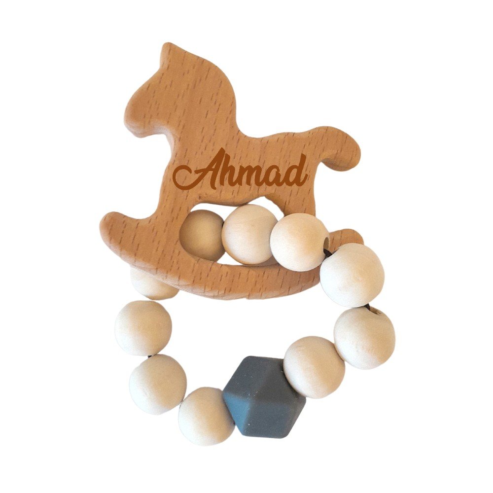 Customizable Baby 
Wooden Rattle